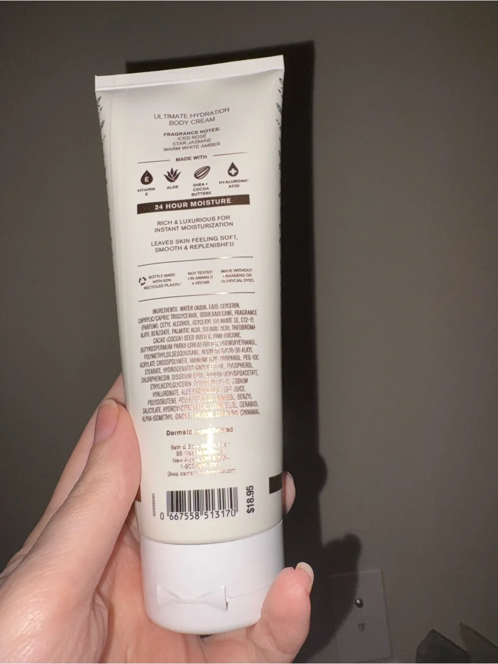 Bath & Body Works Pure Wonder Body Cream - White with Rose Gold Accents